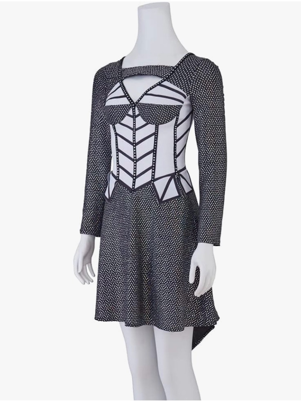 SIX The Broadway Musical Jane Seymour Black and White Corset Dress W/ Microphone - Picture 9 of 9